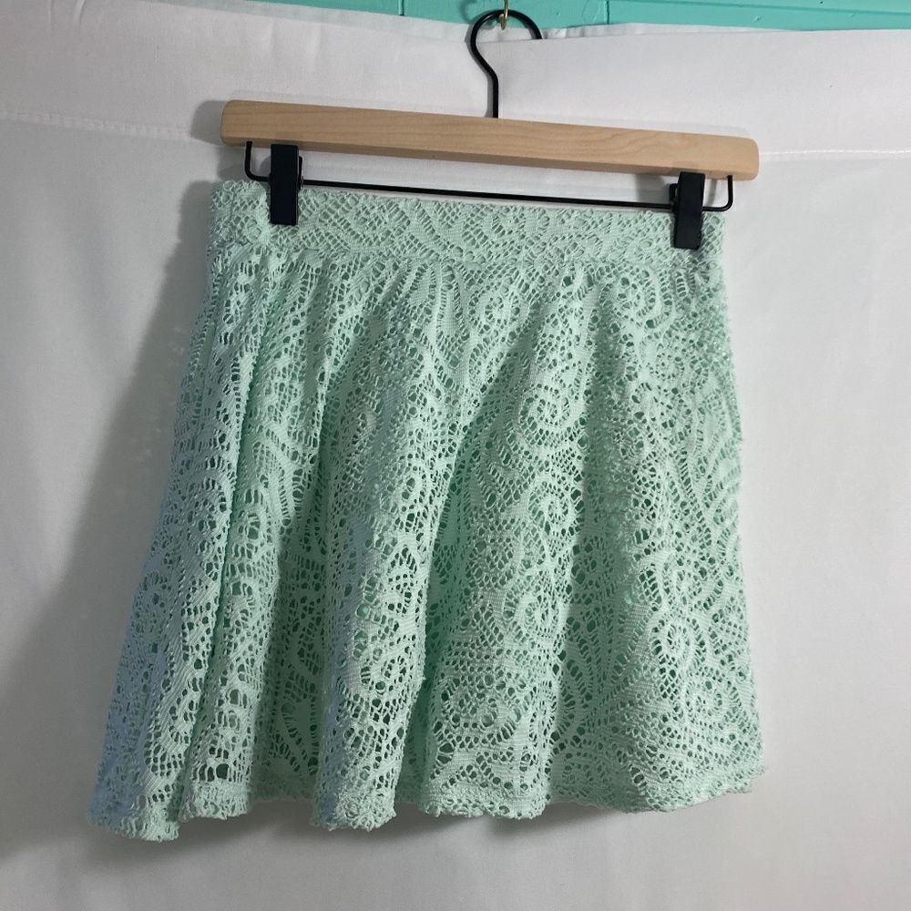 Aeropostale Mint Green Lace Skater Skirt Size small